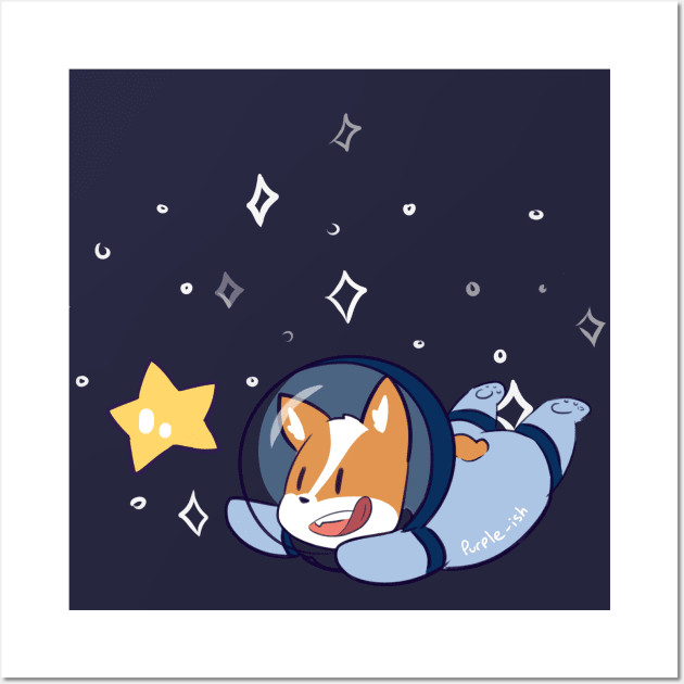 Space Corgi Wall Art by PurpleDraws